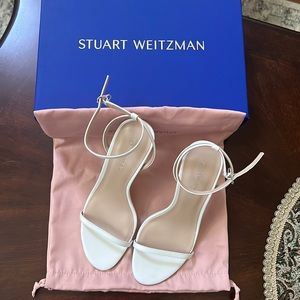 White Stuart Weitzman Dancer 95 Sandal